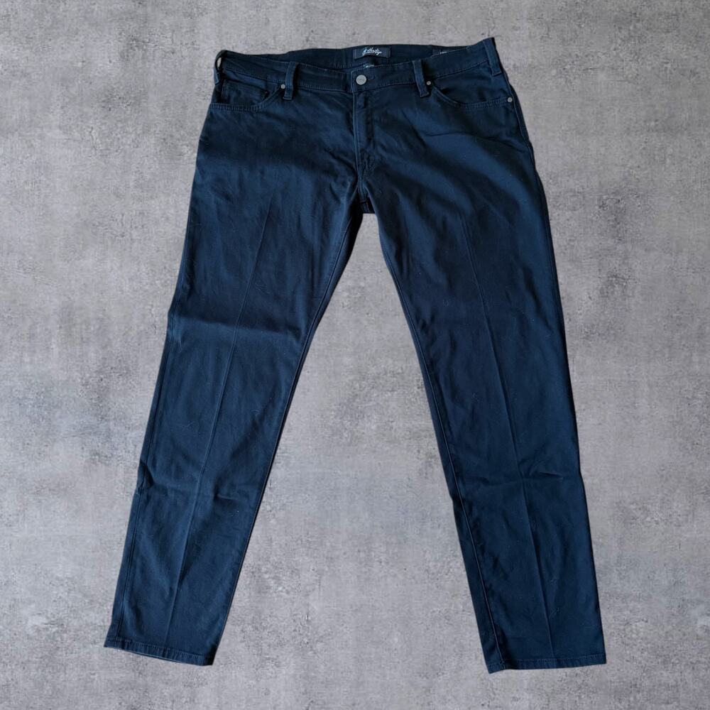 34 Heritage Cool Pants Mens 40 Black Stretch Mid Rise Tapered Chino Trousers